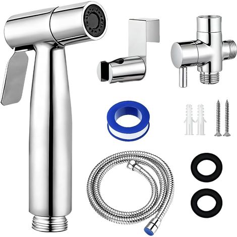 Bidet-Sprühset für die Toilette, Edelstahl-Bidet-Sprühset, Handbrause mit 1,5 m Schlauch und Halterung für Bidet, Tierpflege, Körperpflege, Reinigung