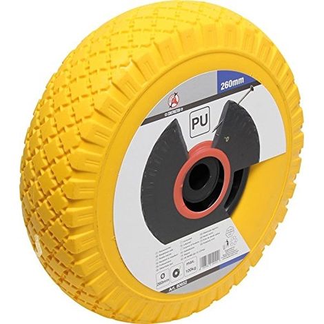 KRAFTMANN 80652 ROUE POUR DIABLE/CHARIOT DE TRANSPORT, JAUNE/NOIR, 260 MM
