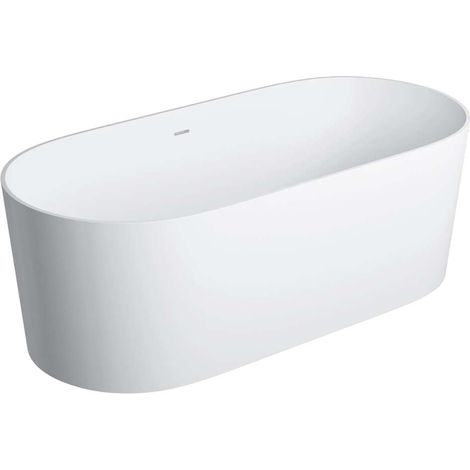 OMNIRES Ovo M+ - Bañera independiente, 160x74 cm, blanco mate OVO160WWZPBM (1/4)