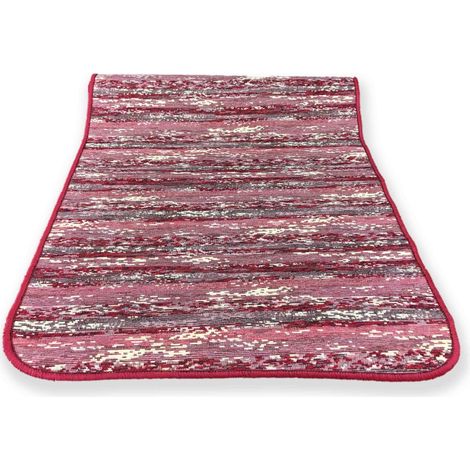 TAPPETO CUCINA gommato ANTISCIVOLO STRIPE BORDEAUX Cm. 55x80