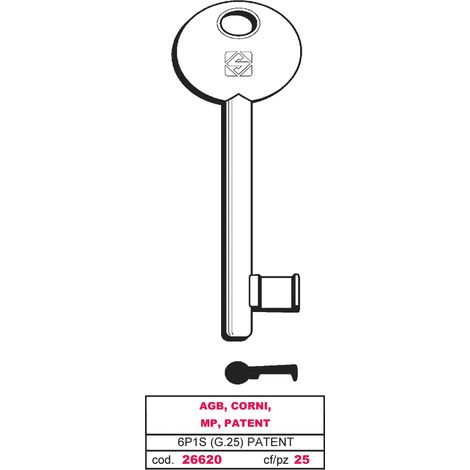 Silca CHIAVE A MAPPA 6P1S (G. VAZ 0) PATENT AGB, CORNI, MP, PATENT 5.00 pz