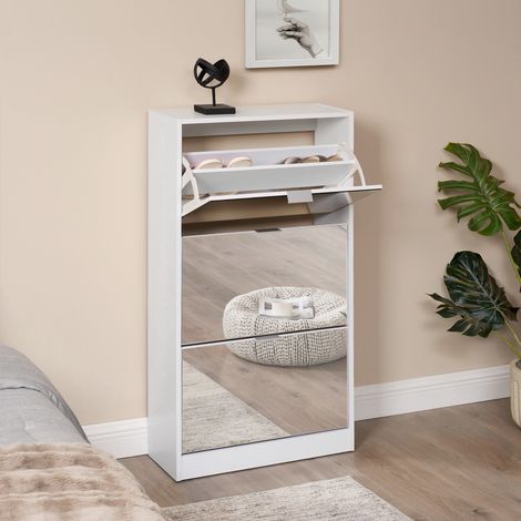 Zapatero Kragerø 3 compartimentos máx. 18 pares aglomerado 115 x 60 x 24 cm - Blanco [en.casa]