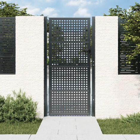 vidaXL Garden Gate Anthracite 100x175 cm Steel