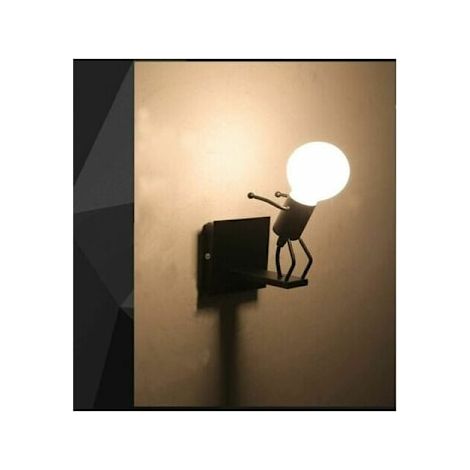 Cette applique murale miniature créative en forme de robot Iron Man, de style dessin animé rétro, convient parfaitement aux bars, chambres, cuisines, restaurants, cafés et couloirs. (1/5)