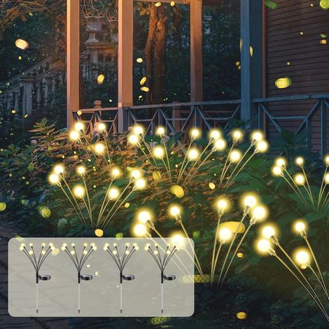 Solar Lights Outdoor Garden 8 LED Solar Light IP65 Waterproof Warm White, Outdoor Solar Lights for Garden, Balcony, Driveway, Terrace, 4 Pieces (1/5)
