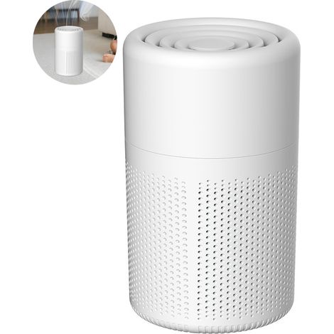 Lot de 2 Purificateurs d’Air HEPA avec Triple Filtration Préfiltre + HEPA + Charbon Actif, Capture Pollen, Poils d’Animaux, Poussière, Fumée et Odeurs, Idéal Chambre Bureau