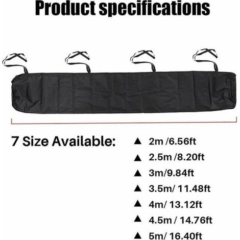 Sac de Protection pour Store Banne, 5m Housse de Protection Anti-poussière pour auvent de terrasse Gris Housse de Rangement pour au (1/5)