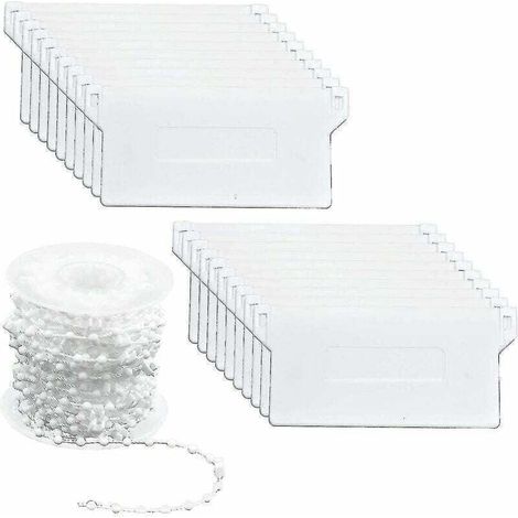 20 Pices Stores Verticaux Poids Lattes Infrieures 89mm (3.5) x 10m Kit de Rparation de Store, Blanc (1/5)