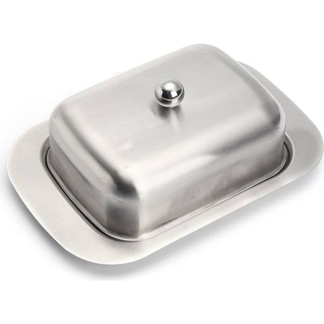 Boîte À Beurre - Récipient En Acier Inoxydable Avec Couvercle En Plastique Transparent Ou En Acier Inoxydable - Pour Cuisine Et Table - 1 Pièce (1/5)