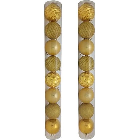 16 Palle cm 10 sfera palline per decorazione addobbo albero di natale oro antico (1/4)