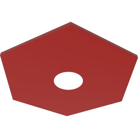 LUMICOM  RIVER HEX Plafoniera, 1x GX53, max 8W, metallo, rosso lucido, 25x25cm