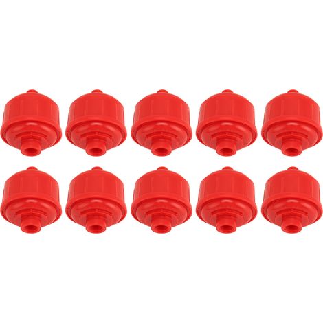 10 Stück Einweg-Spritzpistolenfilter, rot, verschleißfest, 1/4-Zoll-Gewinde, Kunststoff, Wirbelwind-Luftleitungsfilter (1/5)