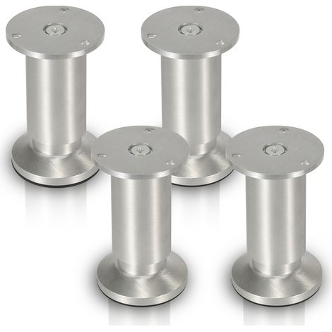 Lot de 12 Pieds de meubles Pieds Réglables Alliage d'aluminium 100 mm De Hauteur (1/5)