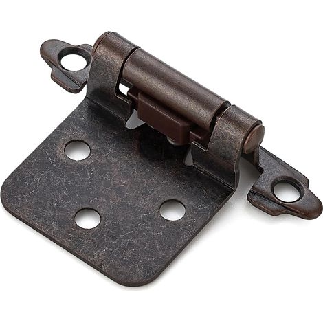 Juego de 4 bisagras de cobre antiguo para puertas de cocina, de cierre automático, con solapamiento de 1,27 cm (variable) y marco semi-oculto (A). (1/5)