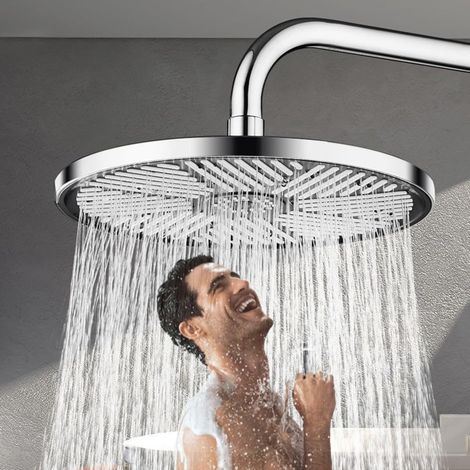 Pommeau de douche haute pression, grand pommeau de douche extérieur de 25 cm, pommeau de douche fixe (1/5)