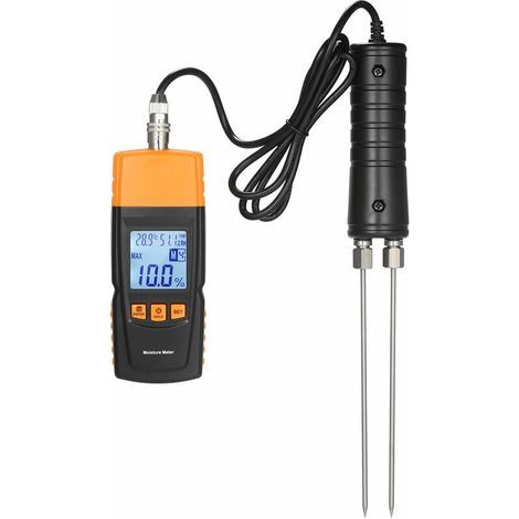 Higrómetro digital 3 en 1 para leña con sonda extralarga, que mide la temperatura ambiente, la humedad y la humedad de la madera. (1/5)