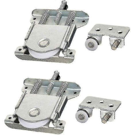 Portes coulissantes pour armoire, roulettes, roulettes, roulettes, guides avec amortisseur, capacité de charge 20 kg (2 pièces) (1/4)