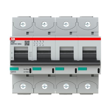S800P Disjoncteur modulaire 4P 100A courbe C 50kA 2CCG001236R0001 ABB G151705 (1/3)
