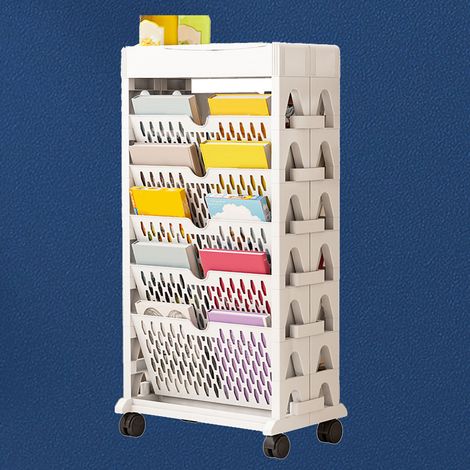 Étagère de rangement pour livres, petite bibliothèque, grande capacité, accès facile, idéale pour le salon et la chambre, double rangée, 5 niveaux, blanche. (1/5)