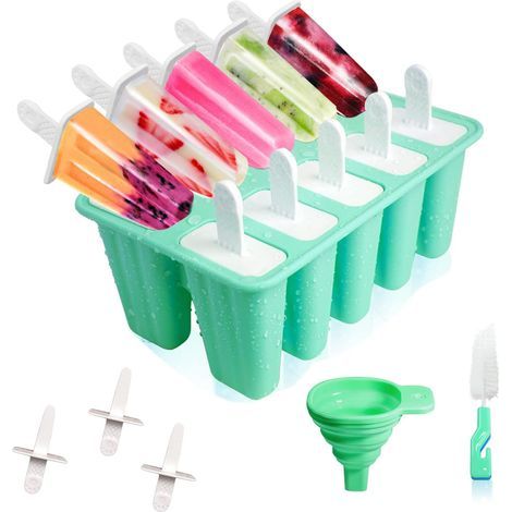 Moule à glace, 10 cavités, moule en silicone sans BPA, vert (1/5)