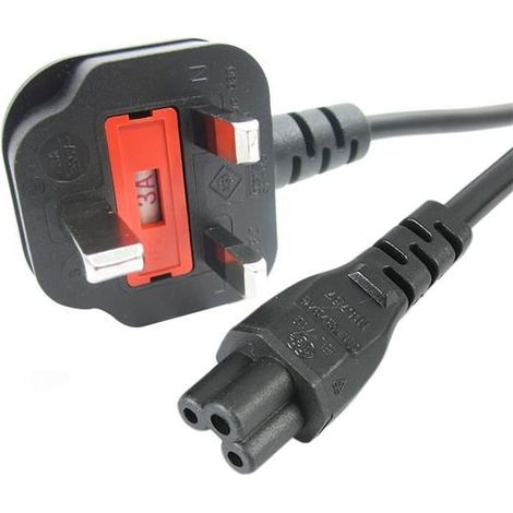 StarTech.com 2m Standard Laptop Stromklabel für UK - BS-1363 auf IEC320 C5 Kleeblatt / Mickey Mouse Netzkabel (1/5)