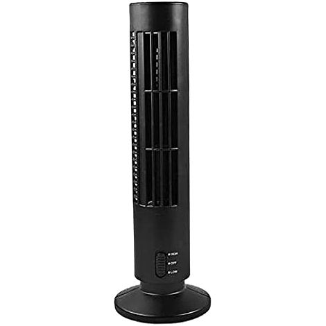 [JAMAIS UTILISÉ]Ventilateur de tour, ventilateur sans lambe à oscillation de tour pour les chambres, salons, cuisine, 2 vitesses, 13 pouces (noir), sans lambe, portable