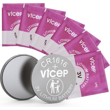 Lot de 6 Piles CR1616 Pile Bouton CR 1616 3V pour clés de Voiture (1/5)