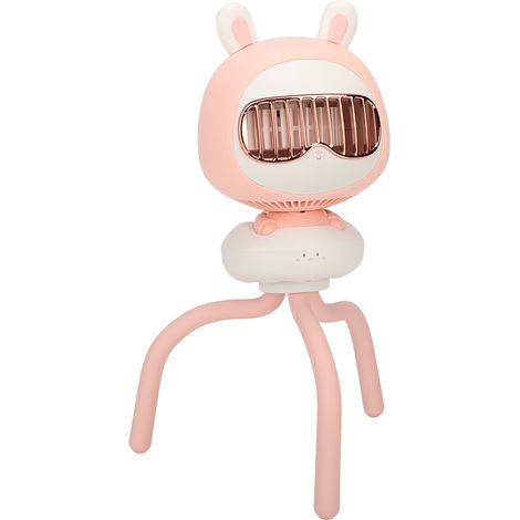 Ventilateur USB pour poussette, sans pales, mini ventilateur portable à 4 vitesses, ventilateur de camping extérieur avec motif lapin. (1/5)