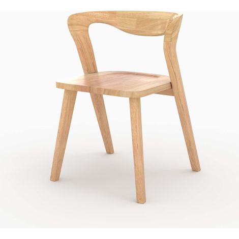 Chaise en bois d'hévéa clair - VEGA