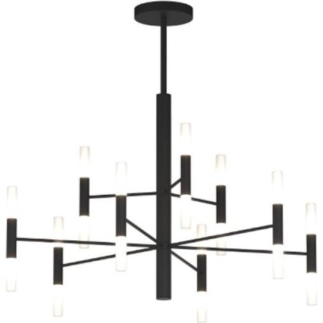 Lampadario moderno top light space 1226 80 g9 led metallo acrilico, finitura metallo nero