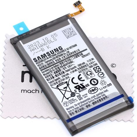 Batterie pour Samsung d’Origine EB-BG970ABU pour Samsung Galaxy S10e (G970F) avec Chiffon de Nettoyage mungoo