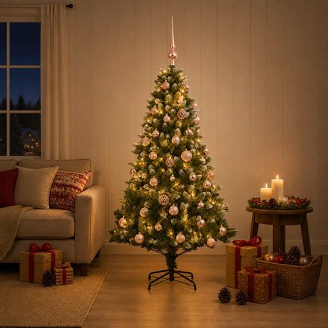 vidaXL Artificial Christmas Tree with Bauble 120 cm 150 LEDs (1/5)