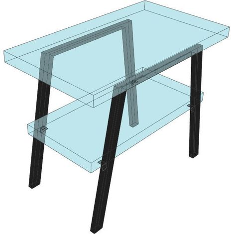 Support en acier TWIGA 80x67cm, noir mat, 2 pcs. (1/4)