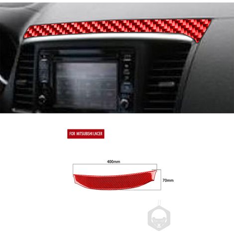 Cache de sortie d'air compatible avec Mitsubishi Lancer EVO X MR 2008-2015 - Accessoires auto - Kit d'autocollants décoratifs intérieurs en fibre de carbone rouge pour porte de garage relevable (1/5)