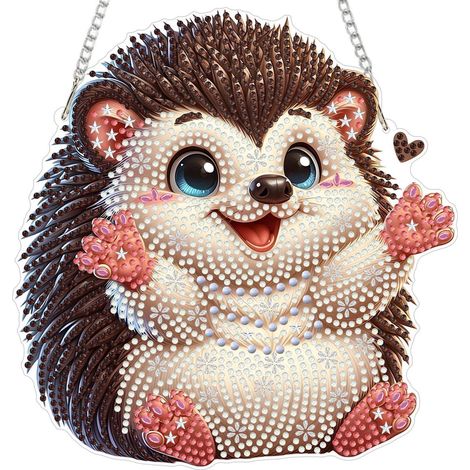 Diamond Painting Anhänger Igel doppelseitig 20x20cm mit Kette
