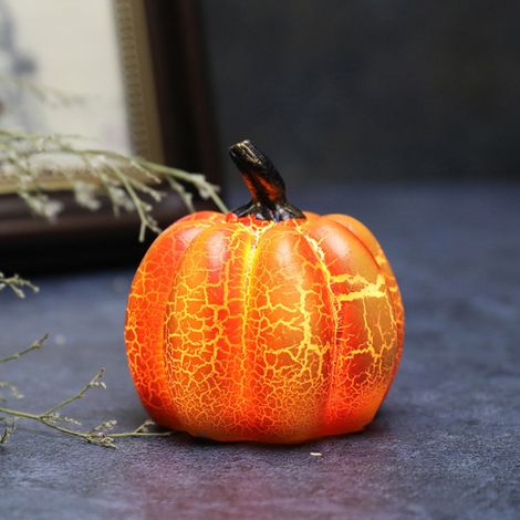 Lanterne citrouille LED d'Halloween, lampe citrouille en résine, accessoires de déguisement d'Halloween de formes variées (1/5)