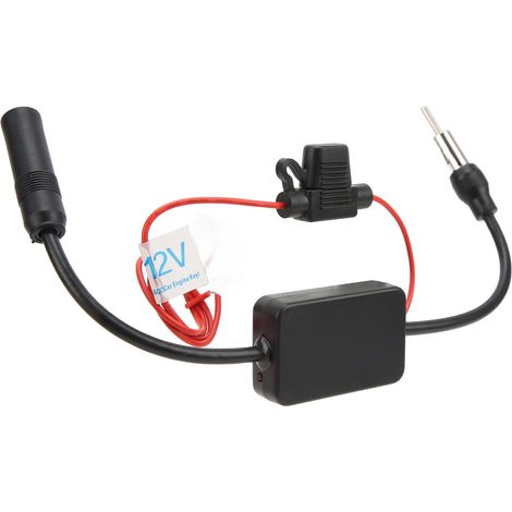 Verstärkte FM/AM-Autoradioantenne, 88–108 MHz, 12 V, universell störungsfrei, Signalverstärker für Autos (1/5)