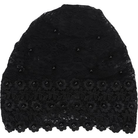 Muslim Turban Hat Comfortable Breathable Elastic Multicolor Floral Design Head Wrap for Daily Use WorshipBlack (1/5)