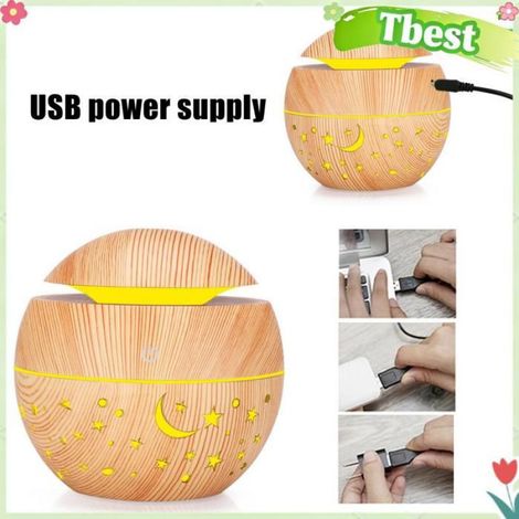 Diffuseur D Arômes - Humidificateur Purificateur D Air 130 Ml - Veilleuse 7 Couleurs Led - Pour Chambre Bureau Salon - 1 Pièce (1/5)