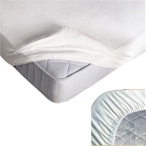 Doppelmatratzenschoner aus Frottee mit elastischen Ecken, 1,8 x 2