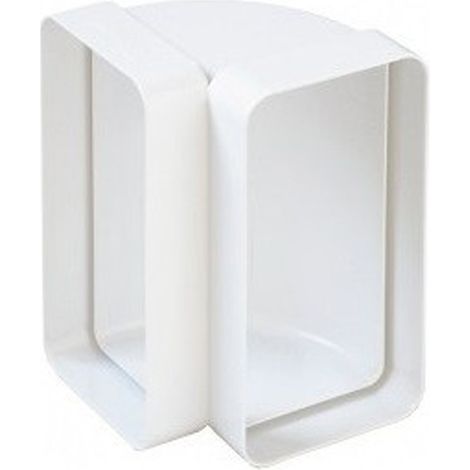 Coude vertical pour tube de ventilation rectangulaire 120 x 60 mm en PVC blanc – Changement de direction à 90° – Système d'évacuation d'air efficace – La Ventilazione