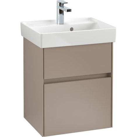 Villeroy &amp Boch Collaro Meuble sous-lavabo avec éclairage, 460x546x374 mm, 2 tiroirs, C006B0, Coloris: Façade/carcasse : Blanc brillant, poignée : Blanc mat - C006B0DH (1/5)