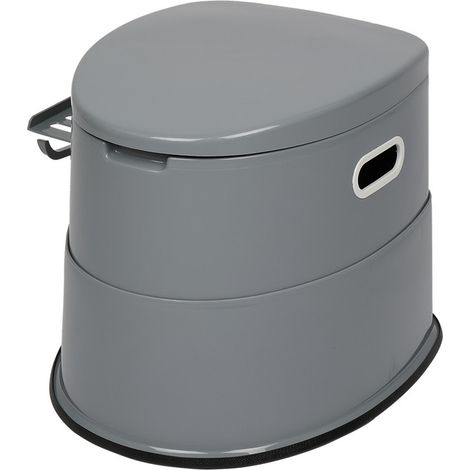 Toilette portable avec tapis antidérapant gris, 50x40x42cm, PP (1/5)