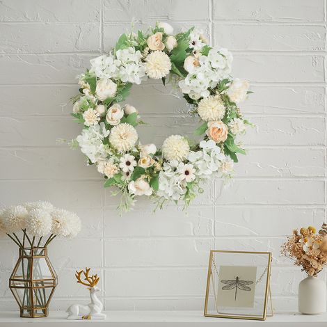 Spring Artificial Peony Wreath Mixed Flowers for Wedding Decor (1/5)