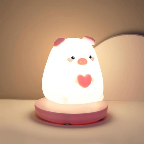 RHG Veilleuse LED pour enfants, veilleuse bébé en silicone avec capteur tactile, rechargeable par USB