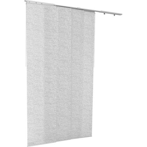 Mophorn Persianas de panel con riel ajustable, ancho de 116-218 cm, paneles recortables con altura de 243 cm, ideales para puertas correderas, puertas de patio, separadores de espacios, gris (1/5)