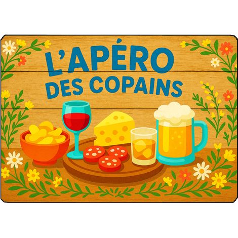 Planche à découper lapéro des copains 28,5 x 20 cm