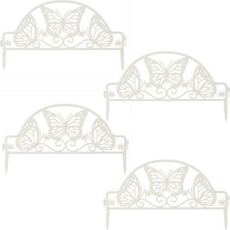 Set mit 4 ineinandergreifenden Rasenkantenstreifen aus Kunststoff für Garten, Gartendekoration, Zierbeete, Zäune, Landschaftsgestaltung und Wege (1/5)