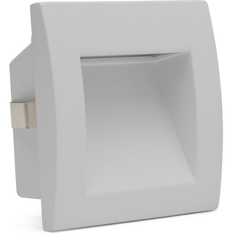 Forlight - Empotrable de pared Zilo Aluminio, Cristal Gris, Transparente