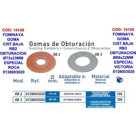 FOMINAYA GUMMI CIST NIEDRIGE RB2 OBTURATION 73x23MM ROCA0138003020